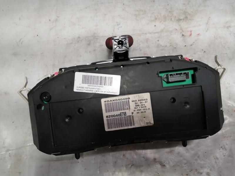 Recambio de cuadro instrumentos para renault megane ii berlina 5p authentique referencia OEM IAM 8200408798  