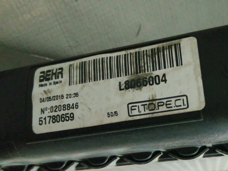 Recambio de radiador agua para fiat fiorino sx furg. referencia OEM IAM L8066004 51780659 