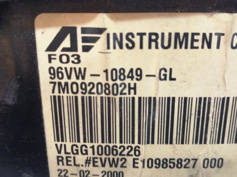 Recambio de cuadro instrumentos para seat alhambra (7v8) sxe referencia OEM IAM 96VW10849GL 7M0920802H 