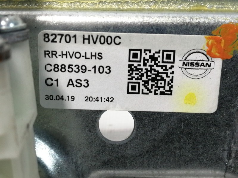 Recambio de elevalunas trasero izquierdo para nissan qashqai (j11) acenta referencia OEM IAM 82701HV00C C88539103 