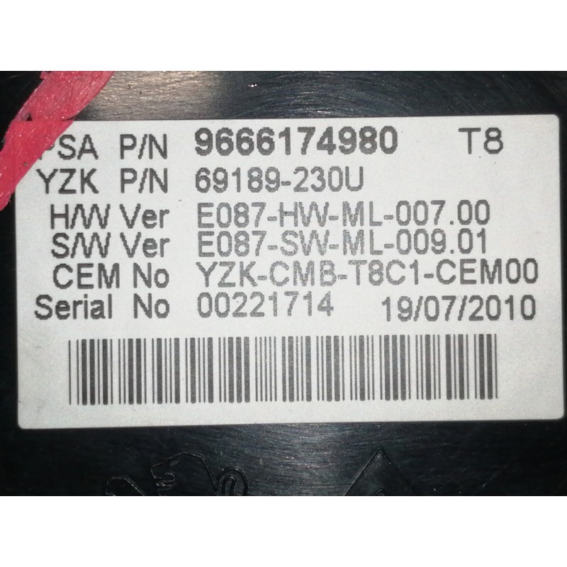 Recambio de cuadro instrumentos para peugeot 5008 premium referencia OEM IAM 9666174980 69189230U YZKCMBT8C1CEM00