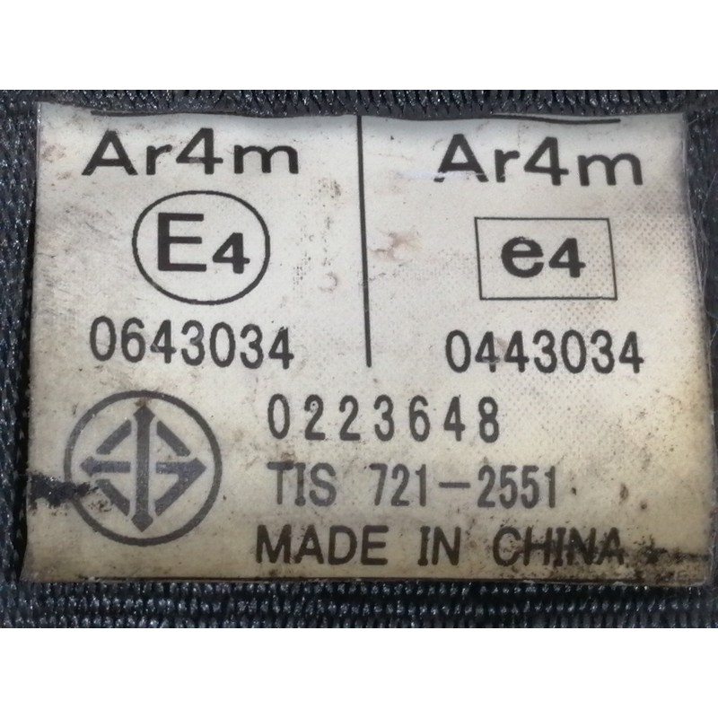 Recambio de cinturon seguridad trasero izquierdo para mazda 3 lim. () luxury referencia OEM IAM TIS7212551 0223648 BGK030037K