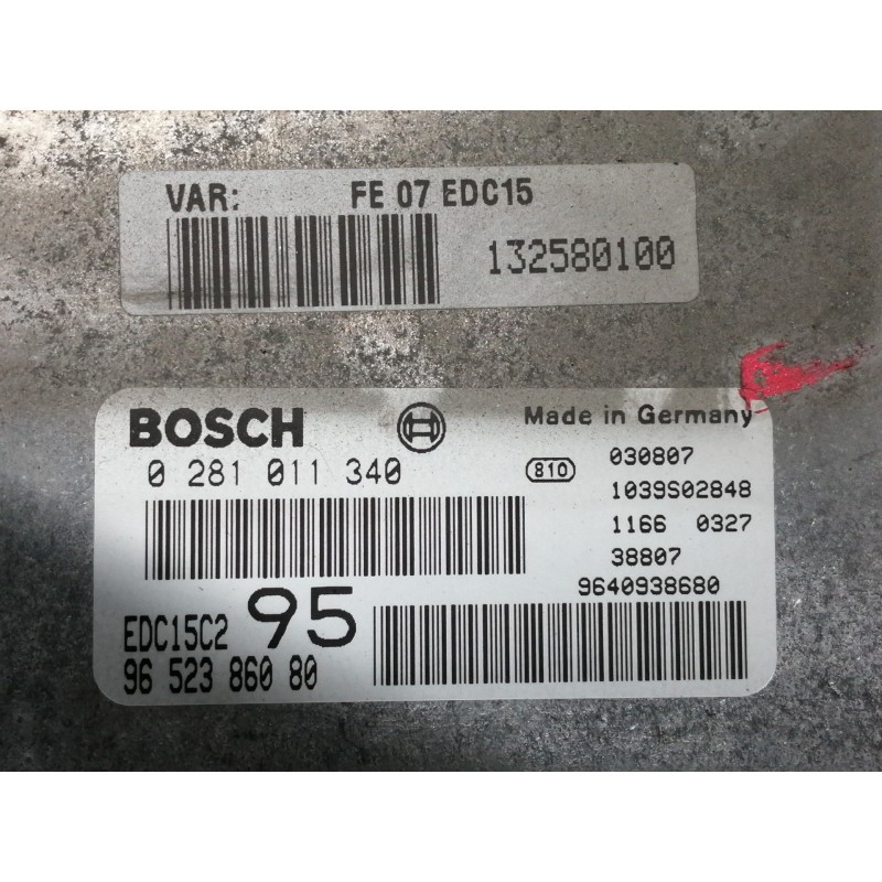 Recambio de centralita motor uce para citroën c5 berlina 2.0 hdi cat (rhz / dw10ated) referencia OEM IAM 0281011340 9640938680 9