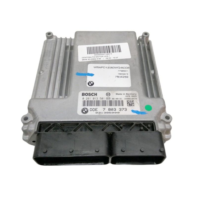 Recambio de centralita motor uce para bmw x3 (e83) 2.0d referencia OEM IAM 0281013501 7798501 / 7804259 7803373