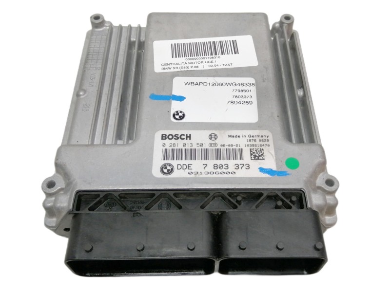 Recambio de centralita motor uce para bmw x3 (e83) 2.0d referencia OEM IAM 0281013501 7798501 / 7804259 7803373