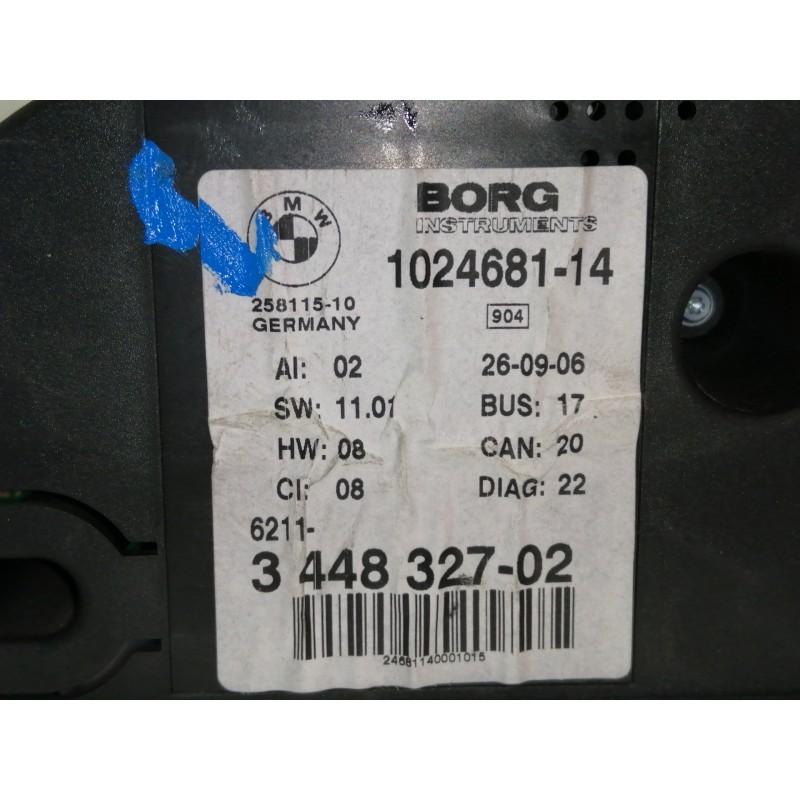 Recambio de cuadro instrumentos para bmw x3 (e83) 2.0d referencia OEM IAM 102468114  