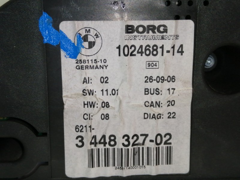 Recambio de cuadro instrumentos para bmw x3 (e83) 2.0d referencia OEM IAM 102468114  
