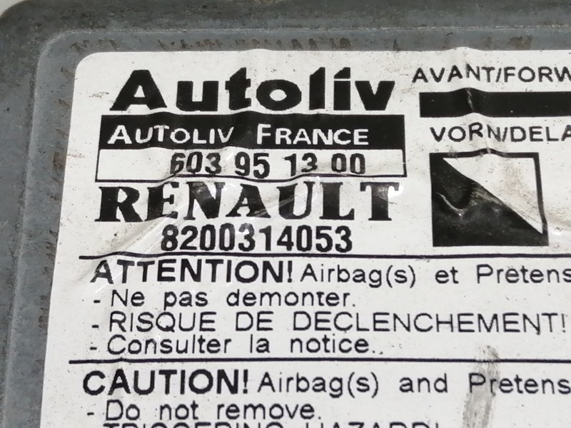 Recambio de centralita airbag para renault kangoo (f/kc0) authentique referencia OEM IAM 8200314053 603951300 