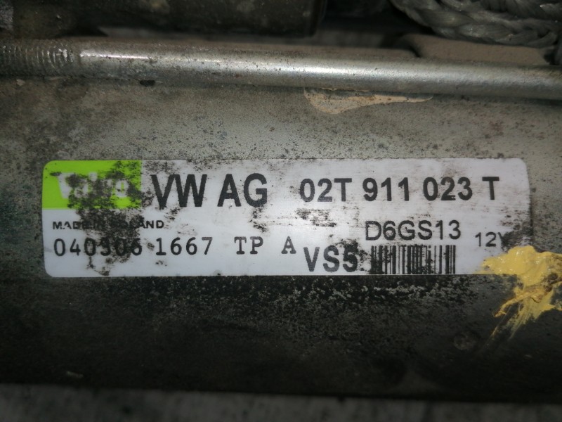 Recambio de motor arranque para seat toledo (5p2) reference referencia OEM IAM 02T911023T 0403061667 D6GS13 