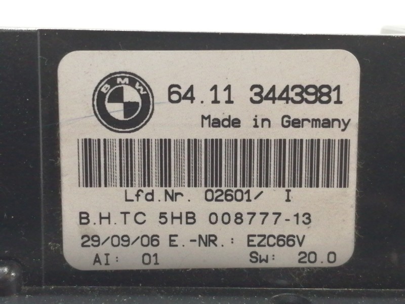 Recambio de mando calefaccion / aire acondicionado para bmw x3 (e83) 2.0d referencia OEM IAM 64113443981 5HB00877713 EZC66V 