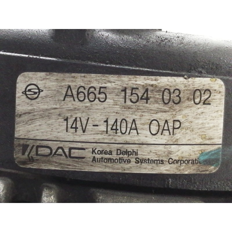 Recambio de alternador para ssangyong rodius xdi limited referencia OEM IAM A6651540302  