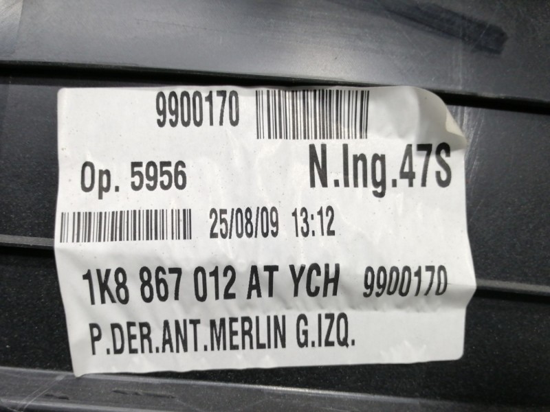 Recambio de guarnecido puerta delantera derecha para volkswagen scirocco (137) 2.0 tdi (103kw) referencia OEM IAM 1K8867012AT  