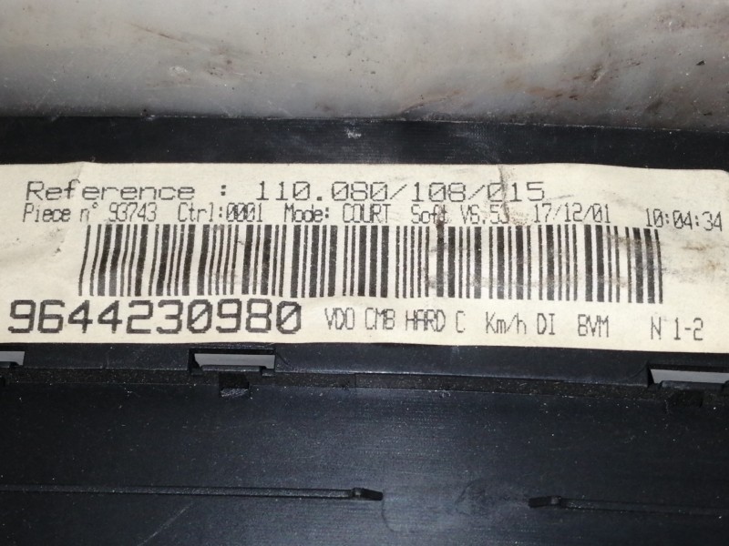 Recambio de cuadro instrumentos para peugeot 406 berlina (s1/s2) srdt referencia OEM IAM 9644230980 110080108015 