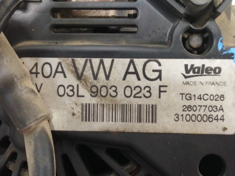 Recambio de alternador para skoda octavia berlina (1z3) ambition referencia OEM IAM 03L903023F TG14C026 2607703A 310000644 