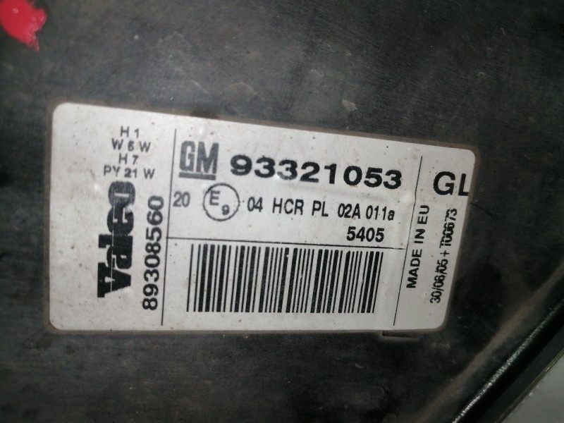 Recambio de faro derecho para opel meriva 1.7 16v cdti referencia OEM IAM 93321053  