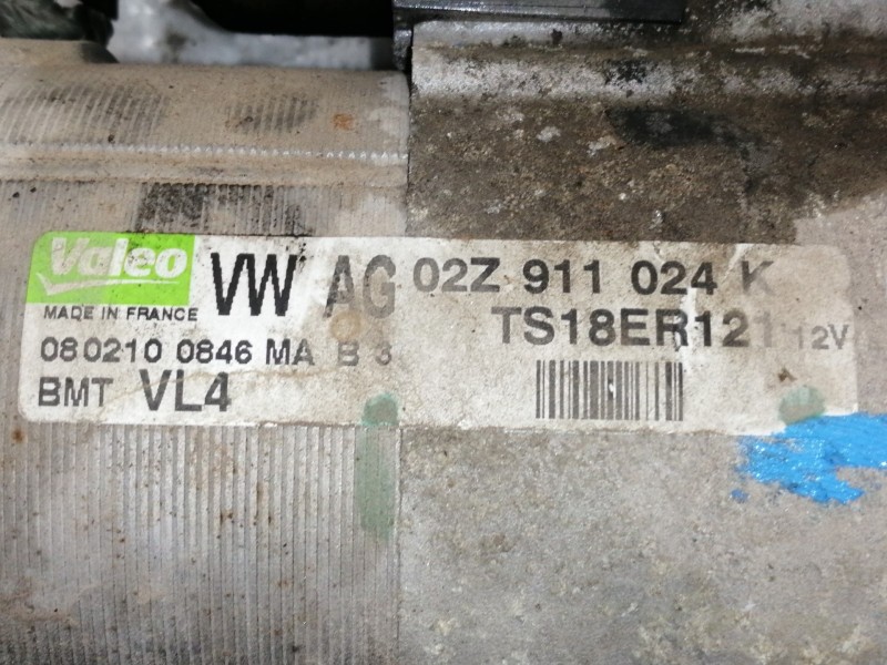 Recambio de motor arranque para skoda octavia berlina (1z3) ambition referencia OEM IAM 02Z911024K TS18ER121 BMTVL4 0802100846MA