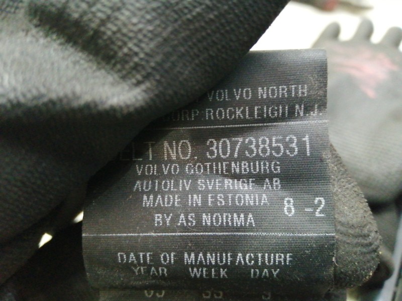 Recambio de cinturon seguridad trasero central para volvo s60 berlina 2.4 d referencia OEM IAM 30738531  