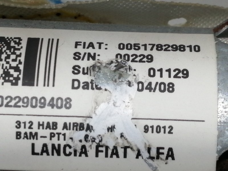 Recambio de airbag cortina delantero izquierdo para fiat 500 cabrio (150) lounge referencia OEM IAM 00517829810 34024860A 102783