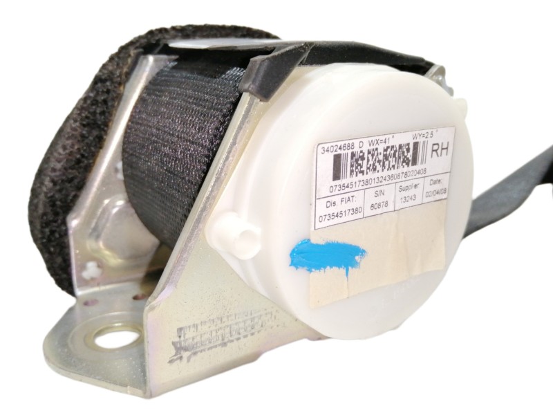Recambio de cinturon seguridad trasero derecho para fiat 500 cabrio (150) lounge referencia OEM IAM 34024688 07354517380 