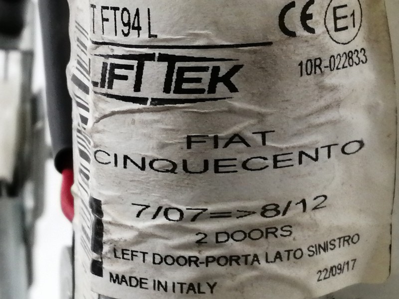 Recambio de elevalunas delantero izquierdo para fiat 500 cabrio (150) lounge referencia OEM IAM LTFT94L  ELECTRICO 3 PUERTAS