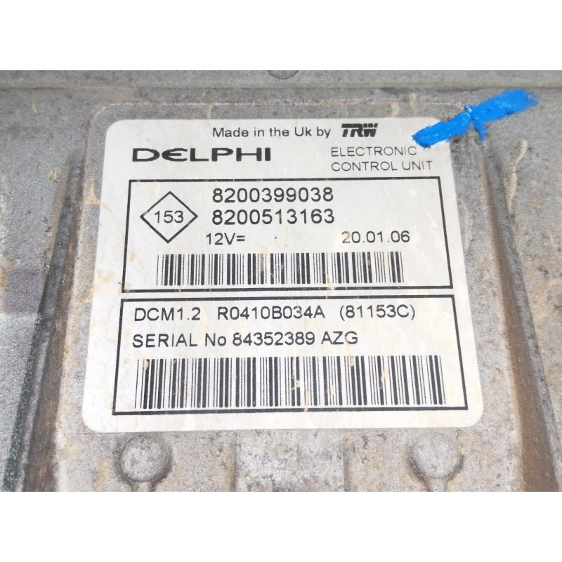 Recambio de centralita motor uce para renault clio iii confort dynamique referencia OEM IAM 8200399038 8200513163 