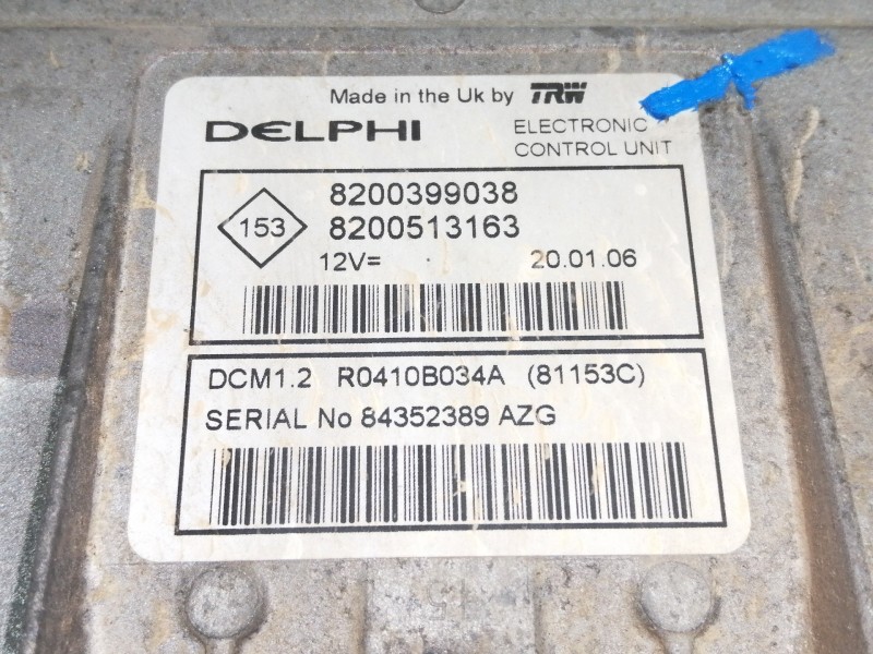 Recambio de centralita motor uce para renault clio iii confort dynamique referencia OEM IAM 8200399038 8200513163 