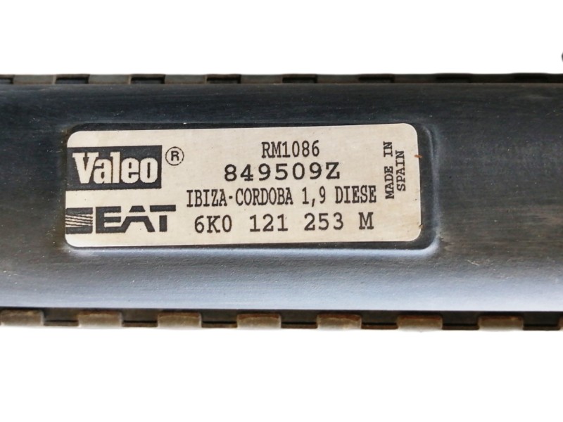 Recambio de radiador agua para seat cordoba berlina (6k2) dream referencia OEM IAM 6K0121253 RM1086 849509Z / 6K0121253M