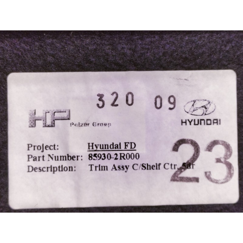 Recambio de bandeja trasera para hyundai i30 classic referencia OEM IAM 859302R000  