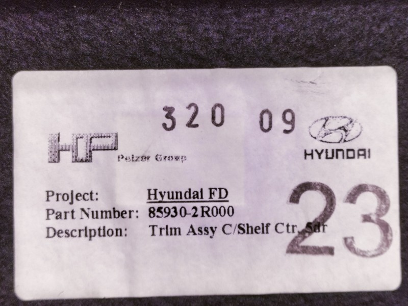 Recambio de bandeja trasera para hyundai i30 classic referencia OEM IAM 859302R000  