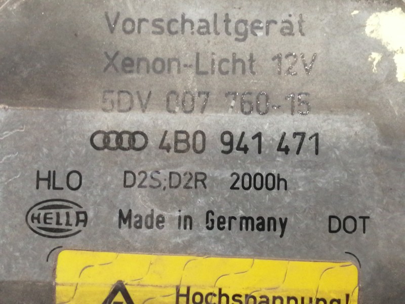 Recambio de centralita faros xenon para audi a6 berlina (4b2) 2.5 tdi referencia OEM IAM 4B0941471 5DV00776015 