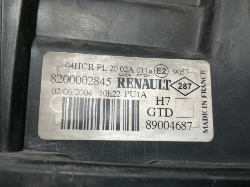 Recambio de faro izquierdo para renault laguna ii (bg0) authentique referencia OEM IAM 8200002845 89004687 