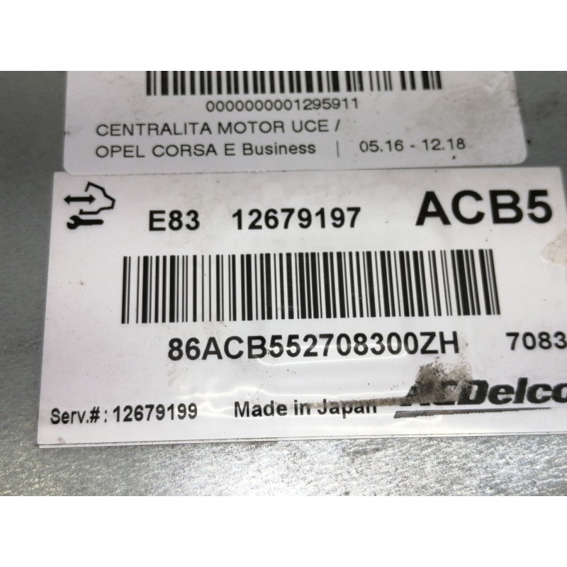 Recambio de centralita motor uce para opel corsa e business referencia OEM IAM E8312679197  