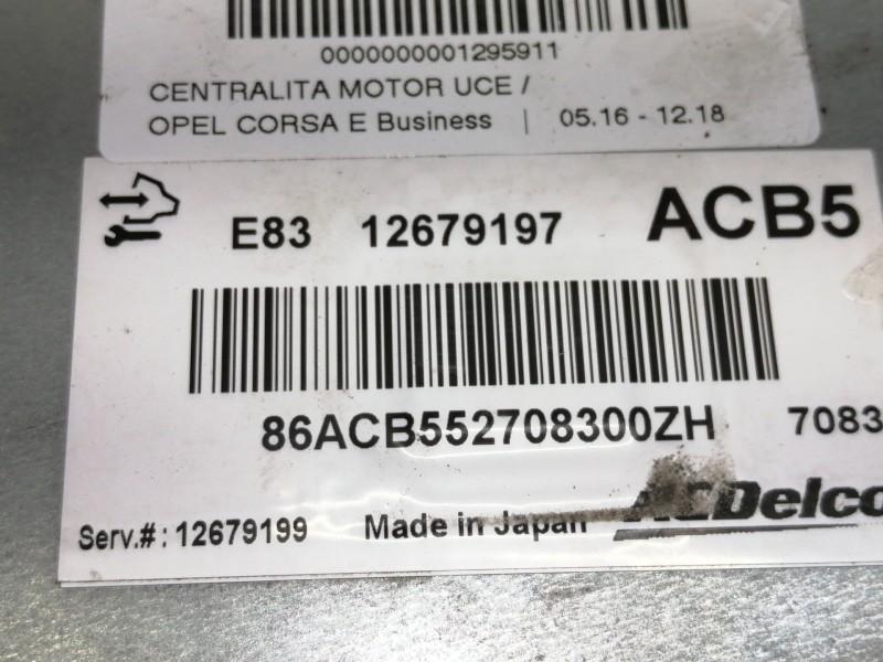 Recambio de centralita motor uce para opel corsa e business referencia OEM IAM E8312679197  