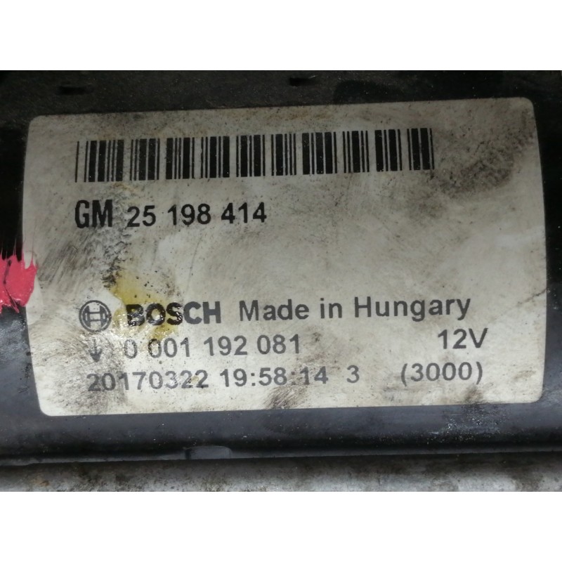 Recambio de motor arranque para opel corsa e business referencia OEM IAM 0001192081  