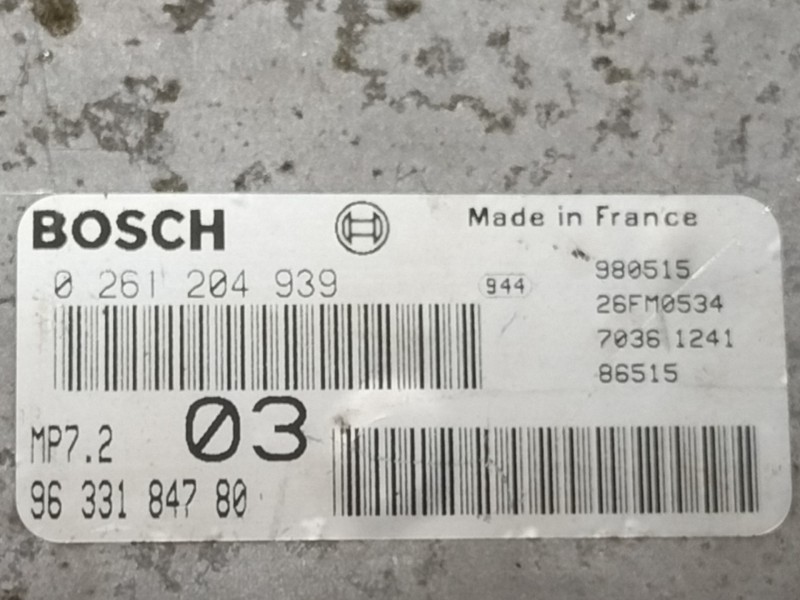 Recambio de centralita motor uce para citroën xsara berlina referencia OEM IAM 0261204939 0261204939 9633184780