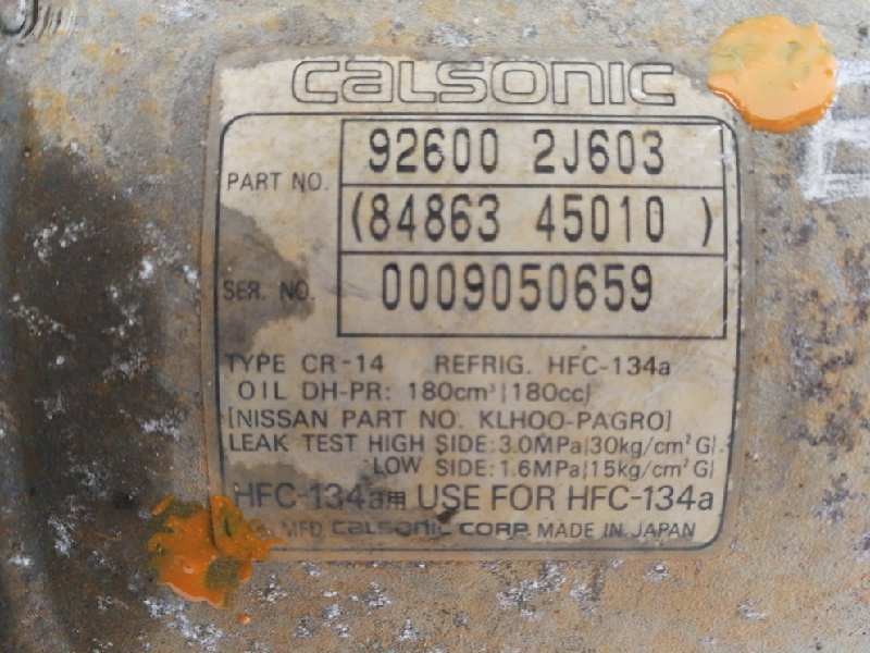 Recambio de compresor aire acondicionado para nissan primera berlina (p11) comfort referencia OEM IAM 926002J603  