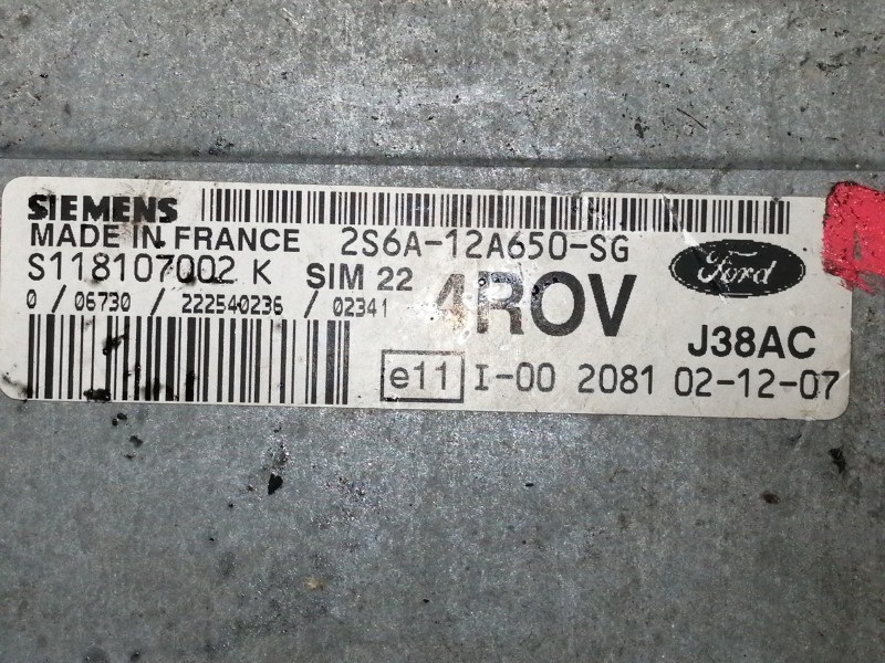 Recambio de centralita motor uce para ford fiesta (cbk) ghia referencia OEM IAM 2S6A12A650SG  