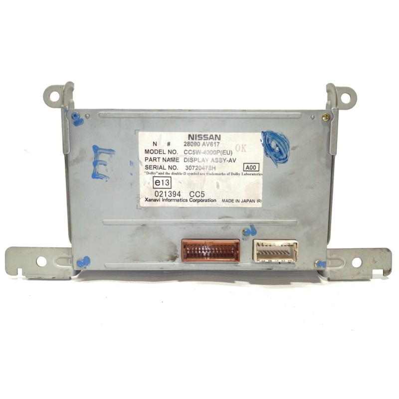 Recambio de pantalla multifuncion para nissan primera berlina (p12) acenta referencia OEM IAM 28090AV617 CC5W4000P 