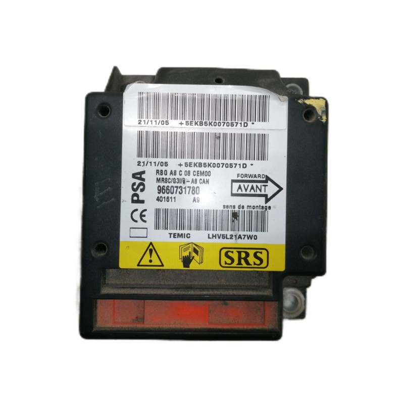 Recambio de centralita airbag para citroën c3 hdi 92 sx plus referencia OEM IAM 9660731780 5EKB5K0070571D LHV5L21A7W0 