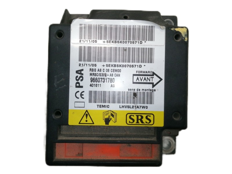 Recambio de centralita airbag para citroën c3 hdi 92 sx plus referencia OEM IAM 9660731780 5EKB5K0070571D LHV5L21A7W0 