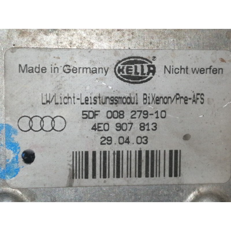 Recambio de faro izquierdo para audi a8 (4e2) 4.2 quattro referencia OEM IAM 5DF00827910 4E0907813 / 15814300LI 15815300LI / 5DV