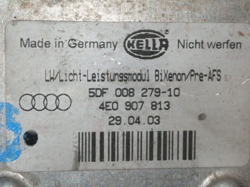 Recambio de faro izquierdo para audi a8 (4e2) 4.2 quattro referencia OEM IAM 5DF00827910 4E0907813 / 15814300LI 15815300LI / 5DV