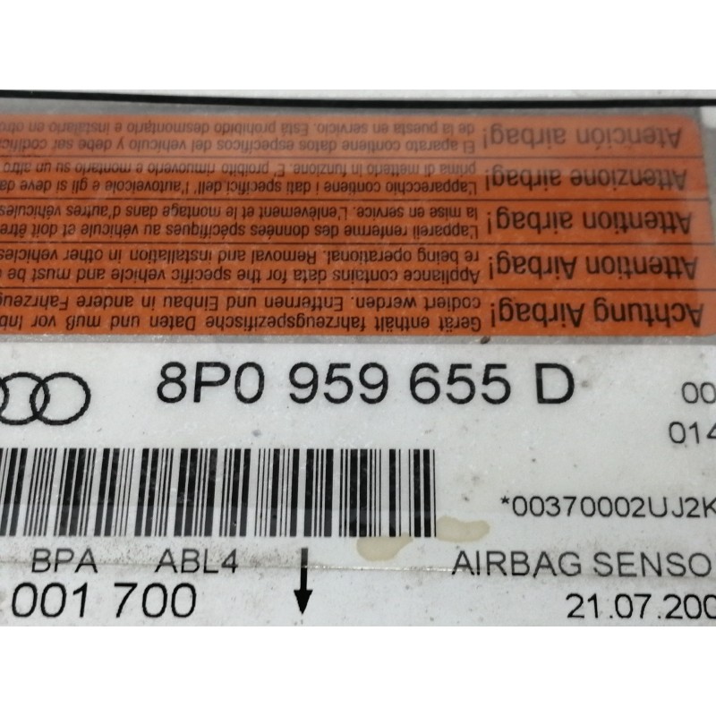 Recambio de centralita airbag para audi a3 (8p) 2.0 tdi ambiente referencia OEM IAM 8P0959655D  