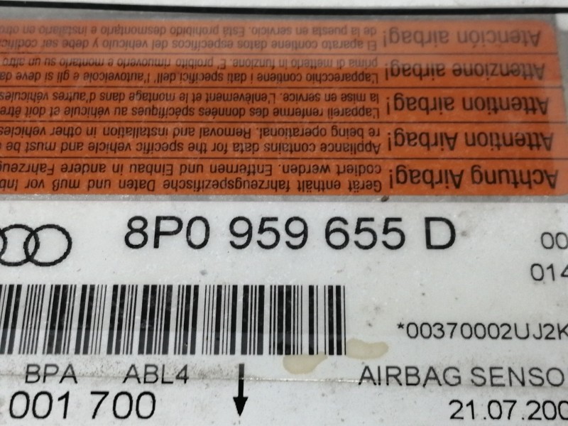 Recambio de centralita airbag para audi a3 (8p) 2.0 tdi ambiente referencia OEM IAM 8P0959655D  