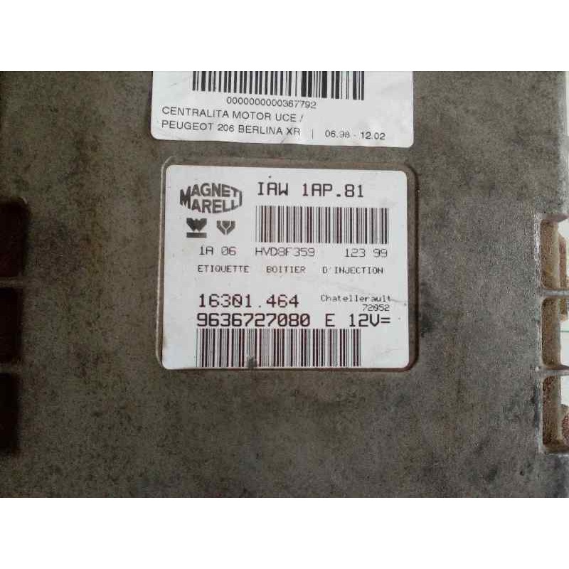 Recambio de centralita motor uce para peugeot 206 berlina xr referencia OEM IAM 9636727080  