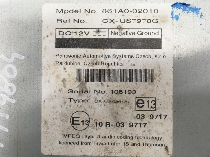 Recambio de modulo electronico para toyota auris ts referencia OEM IAM 861A002010 CXUS7970G CXUS0861AJ