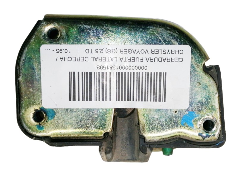 Recambio de cerradura puerta lateral derecha para chrysler voyager (gs) 2.5 td referencia OEM IAM 338C  