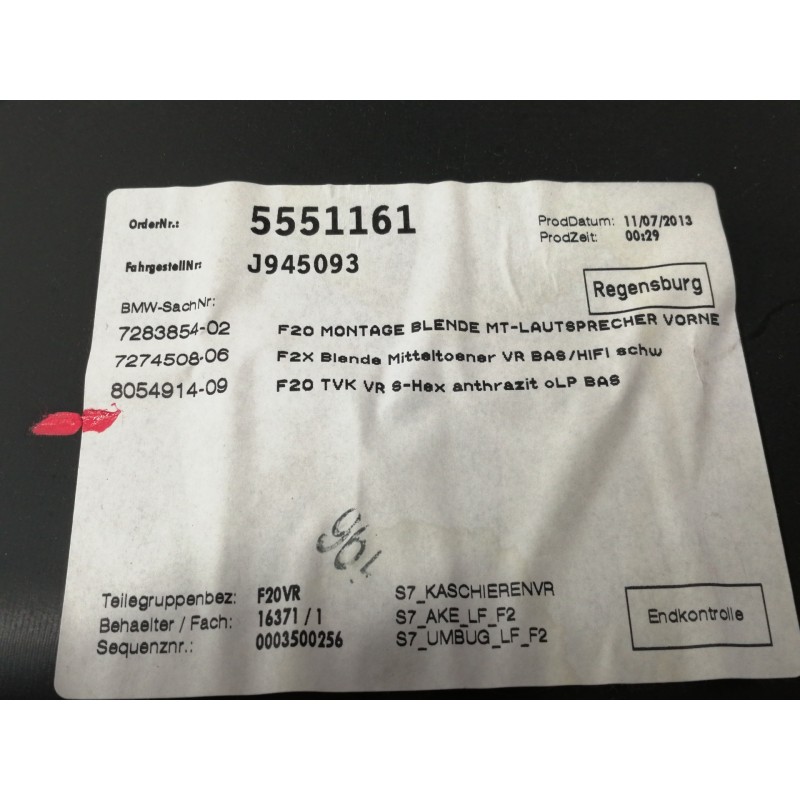 Recambio de guarnecido puerta delantera derecha para bmw serie 1 lim. (f20) 116d referencia OEM IAM R51417240404  