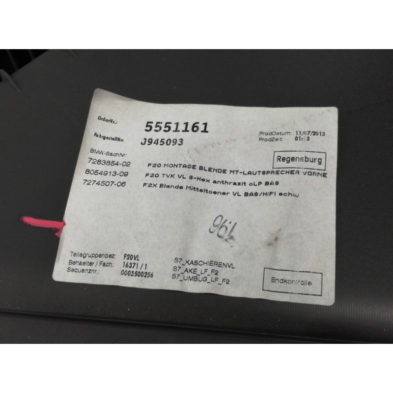 Recambio de guarnecido puerta delantera izquierda para bmw serie 1 lim. (f20) 116d referencia OEM IAM L51417240403  