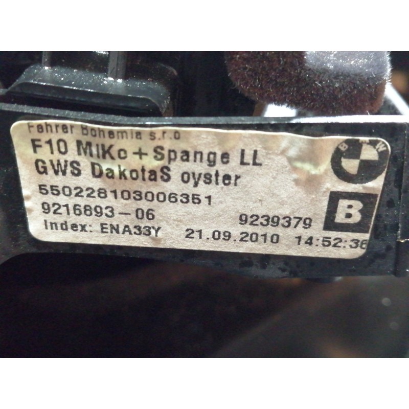 Recambio de apoyabrazos central para bmw serie 5 lim. (f10) 520d referencia OEM IAM 921689306 550228103006351 921689306